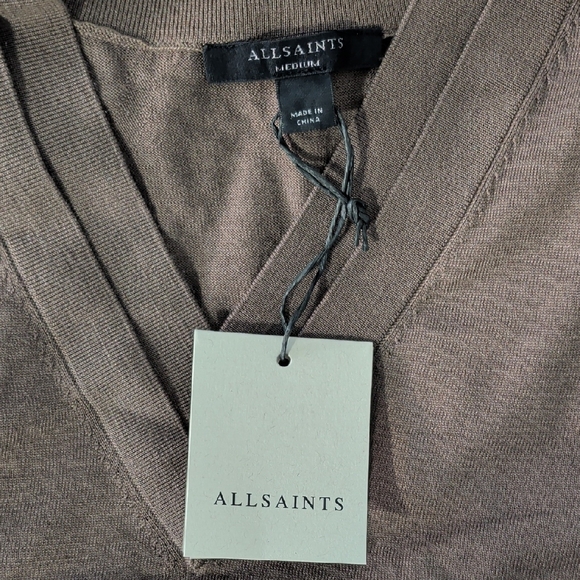 All Saints Women's V-Neck Sweater in Rich Brown - Picture 2 of 9